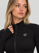 ENSEMBLE FITNESS FEMME NOIR — Vue 2 coupe athlétique 280 GSM
